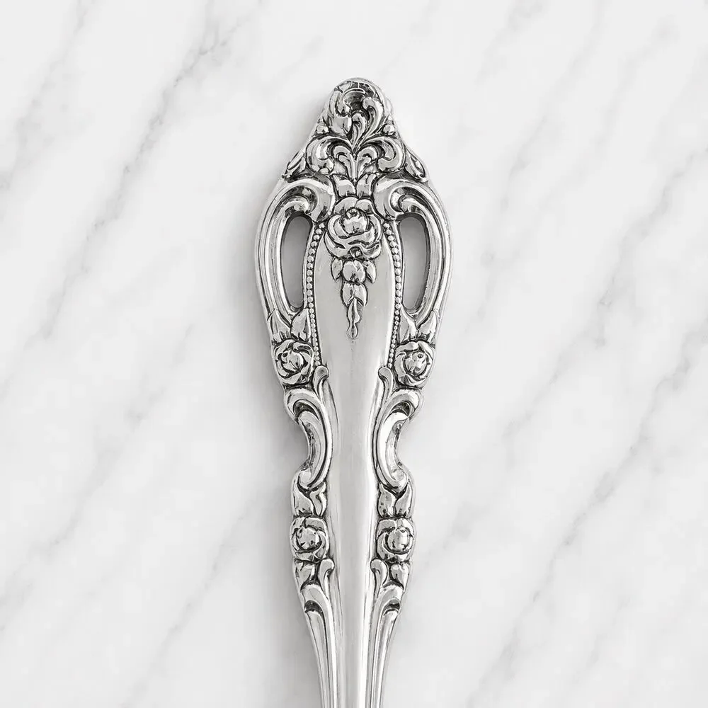 Oneida Community BRAHMS Stainless Meat Serving Fork Silverware Flatware Rococo